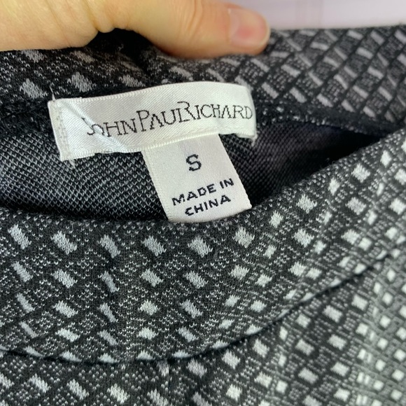 John Paul Richard Gray and Black Geometric Pattern Culottes with Pockets - Picture 7 of 10